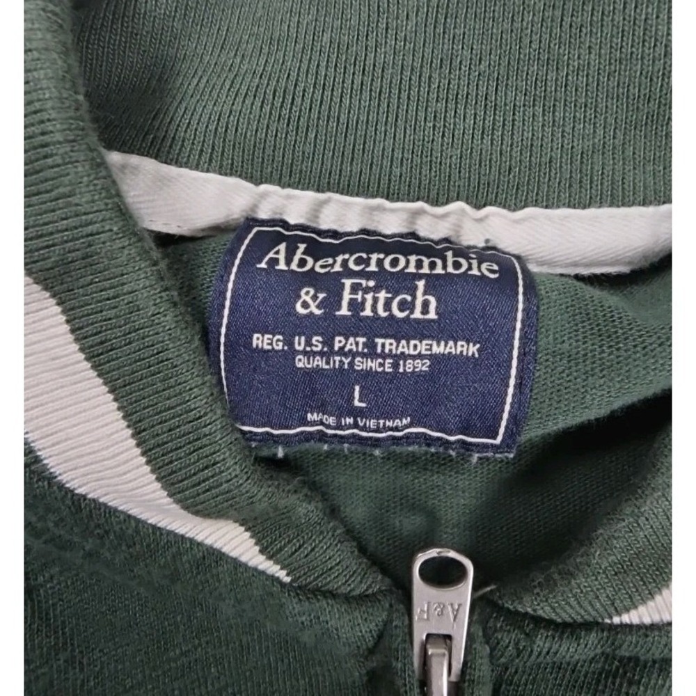 Vintage Abercrombie & Fitch Jacket Men L GREEN Muscle Track Full Zip Y2K - Picture 3 of 9